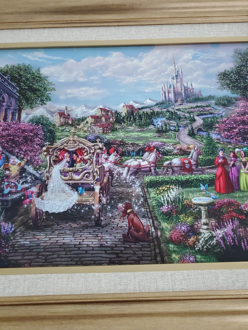 Thomas Kinkade Disney Cinderella "Happily Ever After" Framed on Canvas 12"x16"
